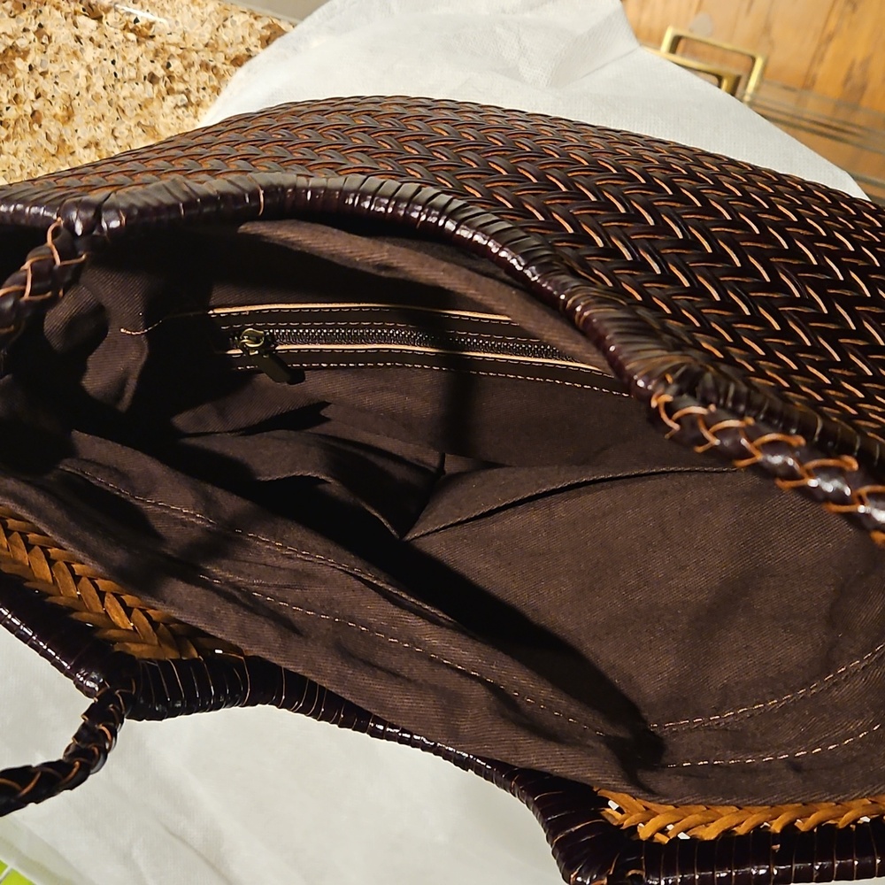 Nwt Split Leather Woven Bag - Picture 7 of 11